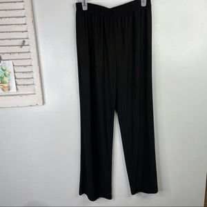 IC BY CONNIE K Pull On Straight Leg Pants Size Medium Black With A Green Hue